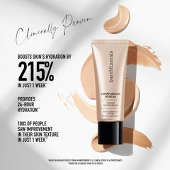 bareMinerals Complexion Rescue Desert 65 pump demonstrates easy, spill-free application.