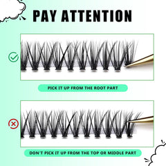 Bodermincer professional use cluster lashes on a tray