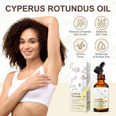 Cyperus Rotundus Oil bottle label shows natural blend.