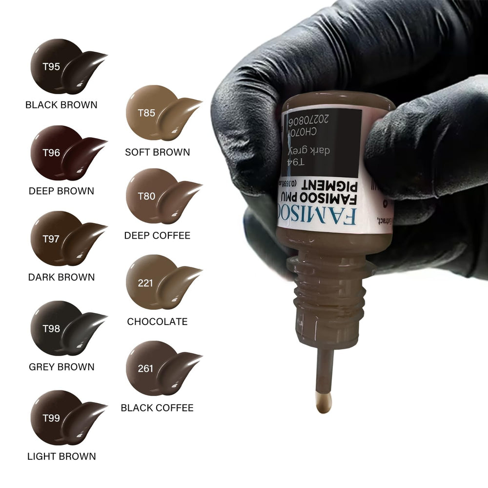 FAMISOO PMU pigments long-lasting color for durable brow results.