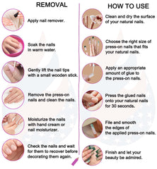Gleamrain XXL press-on nails show long length for bold looks.