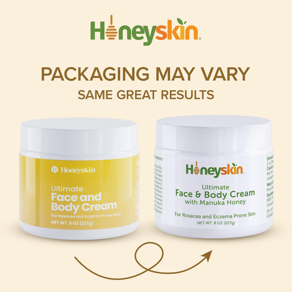 Honeyskin 8oz honey moisturizer on shelf for daily use.