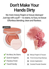 JUNG SAEM MOOL cushion blush Rare Rose on-cheek application highlights dewy flush