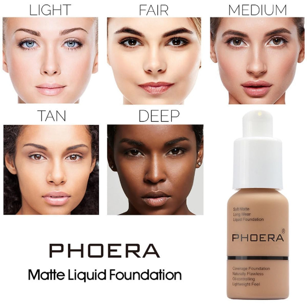Nvyue Phoera foundation matte finish provides a shine-free complexion.