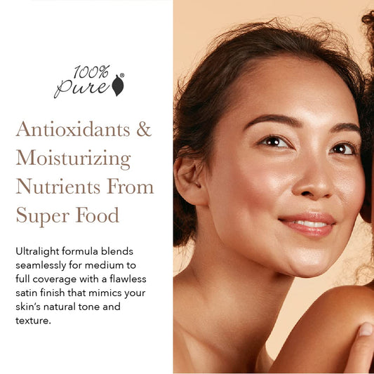 100% PURE 2nd Skin texture swirl blends seamlessly for natural coverage.