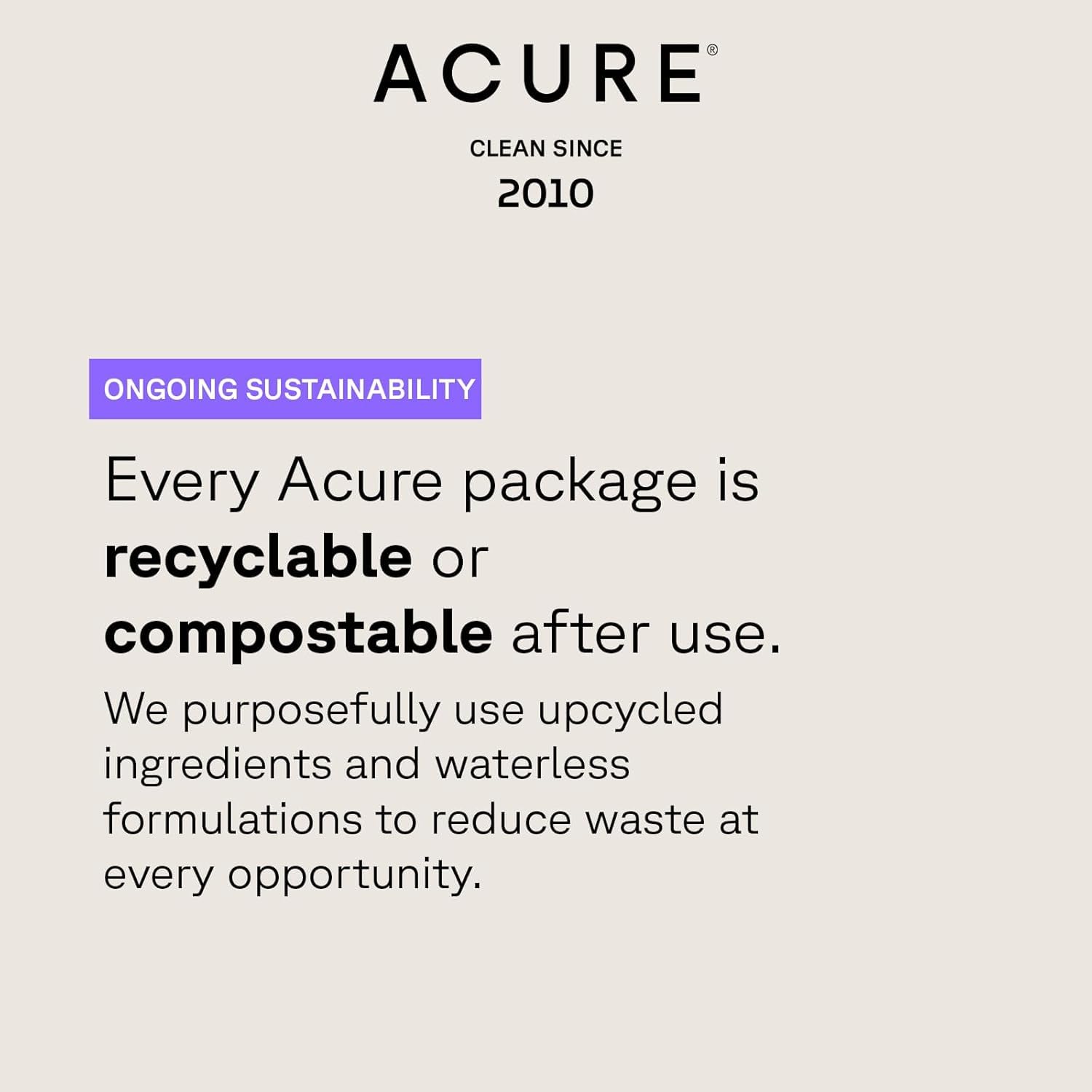 Acure bottle shown with refreshing scent for post-workout showers