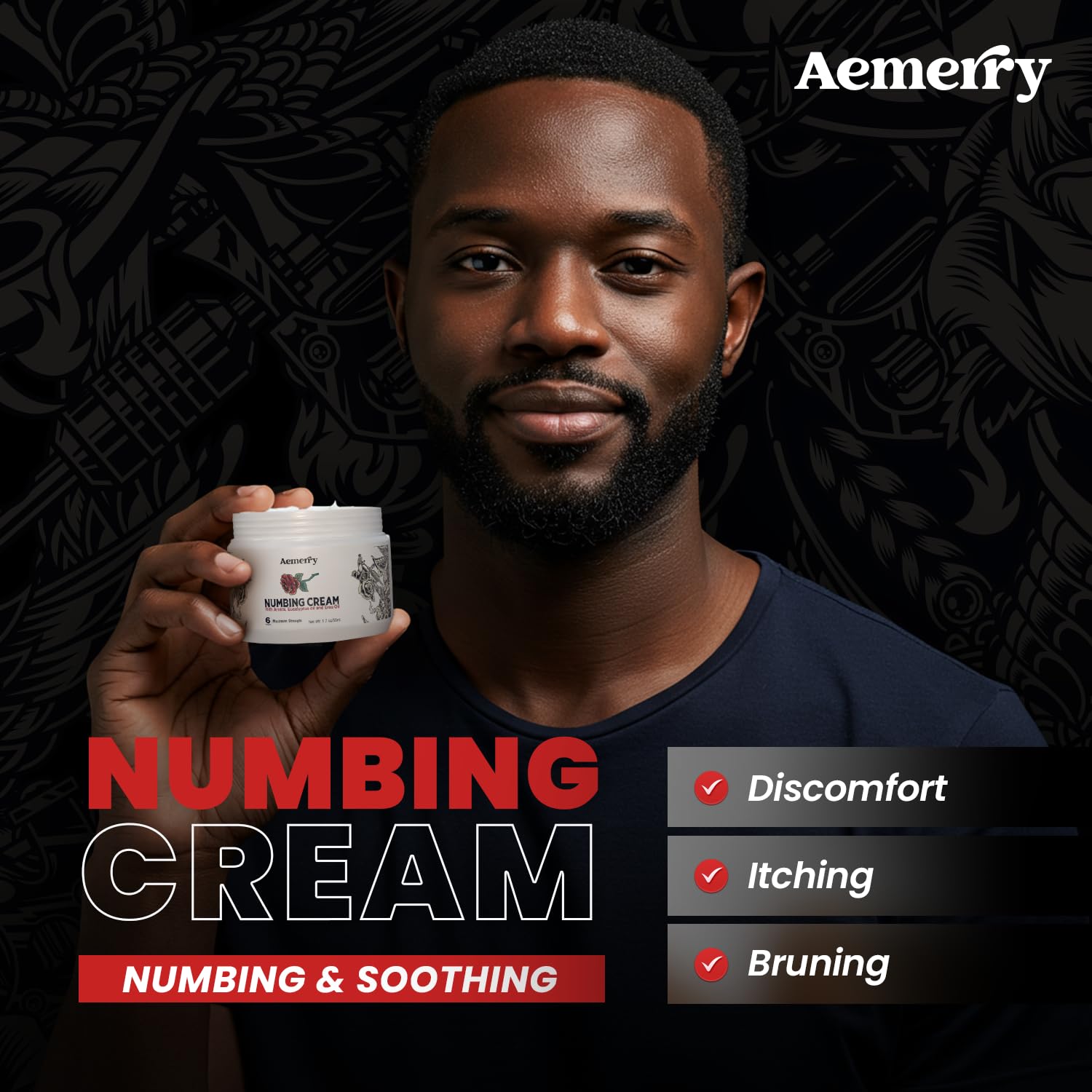 Aemerry Numbing Cream fast-acting formula enables quick relief on application.