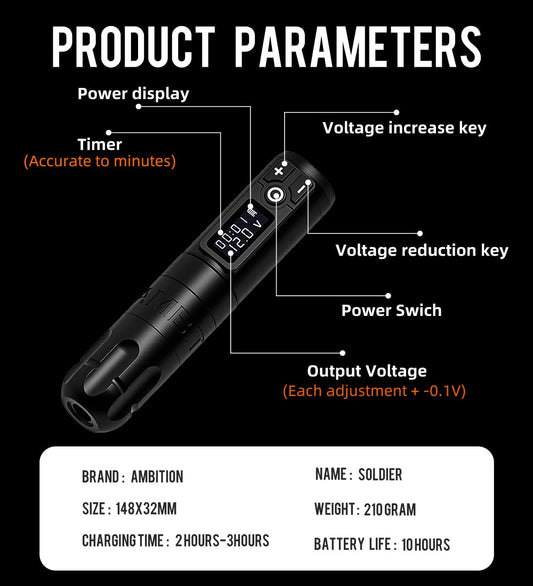 Ambition Soldier coreless motor detail shows smooth performance up to 9000 RPM.