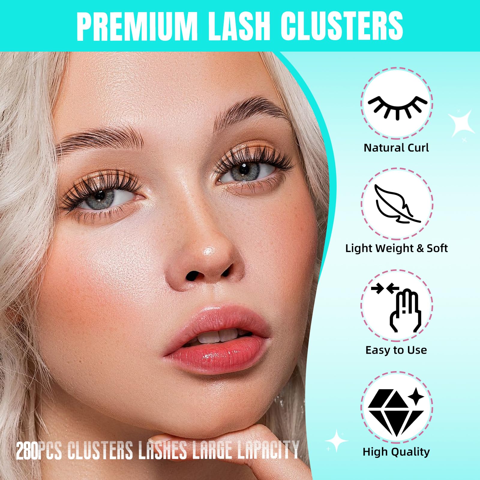 AMZGIRL close-up of cluster texture highlighting tapered tips for seamless blending