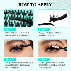 AMZGIRL LASH clusters held in hand showing size and reusable design