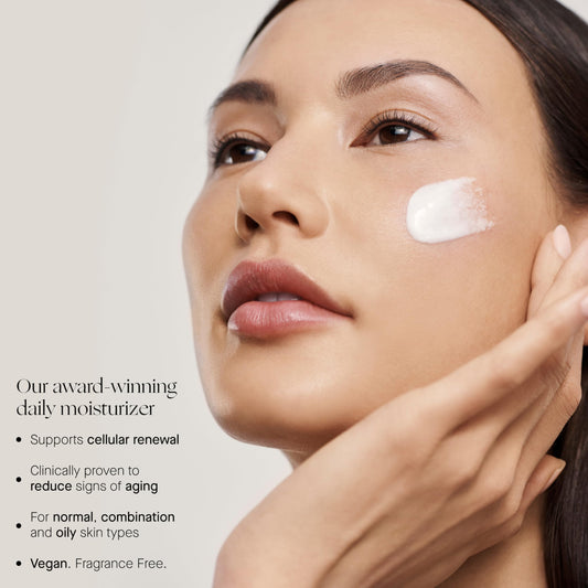 Augustinus Bader The Cream texture swirl highlighting a velvety formula for daily nourishment.