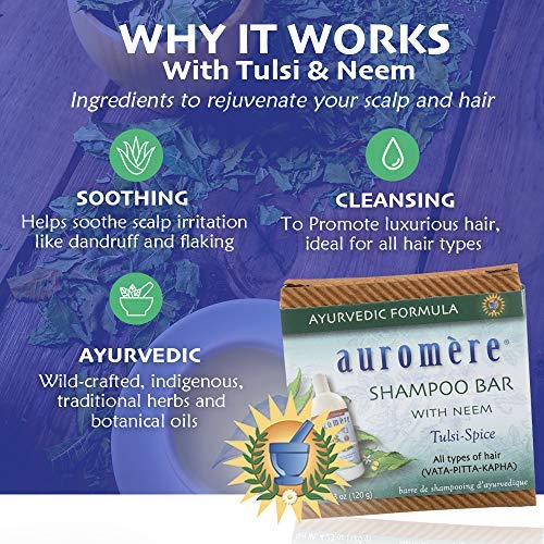 Auromere Shampoo Bar in compact travel size for on-the-go cleansing.