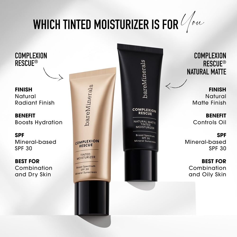 bareMinerals Complexion Rescue Desert 65 SPF 30 application shows sun protection.