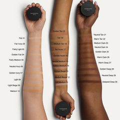 bareMinerals shade 10 Medium swatch on skin with natural tone.