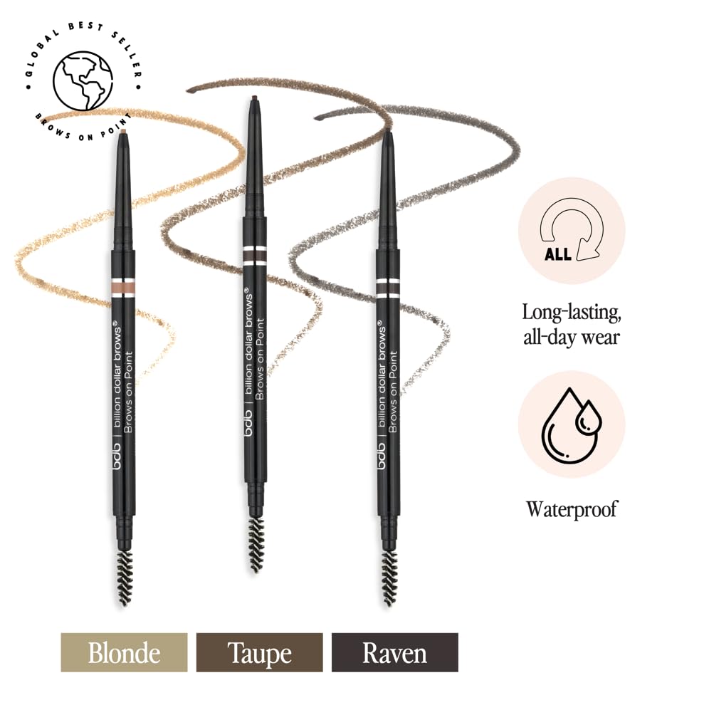 Billion Dollar Brows On Point Micro Brow Pencil built-in spoolie for blending