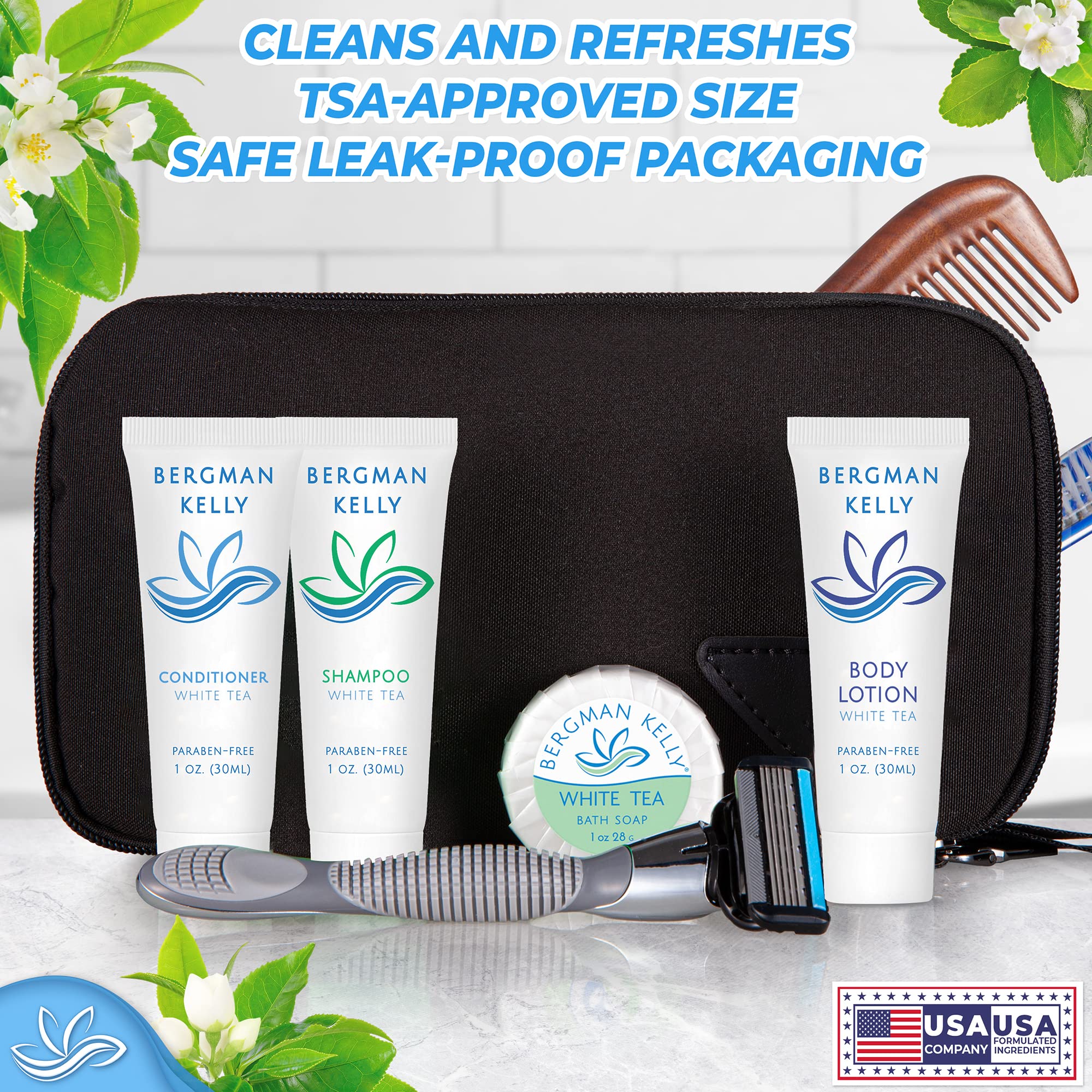 BERGMAN KELLY bulk 200-pack hotel amenities for easy replenishment