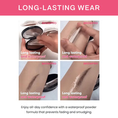 BrowPro Eyebrow Stamp waterproof powder resists smudging through activities.