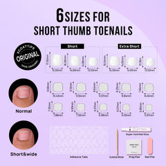 BTArtbox 16-size chart highlighting precise fit for toes and quick selection.