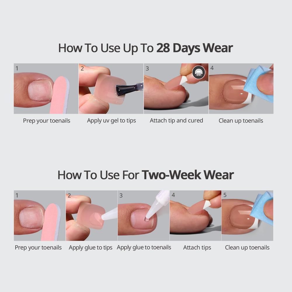 BTArtbox step-by-step application guide for press-on toenails