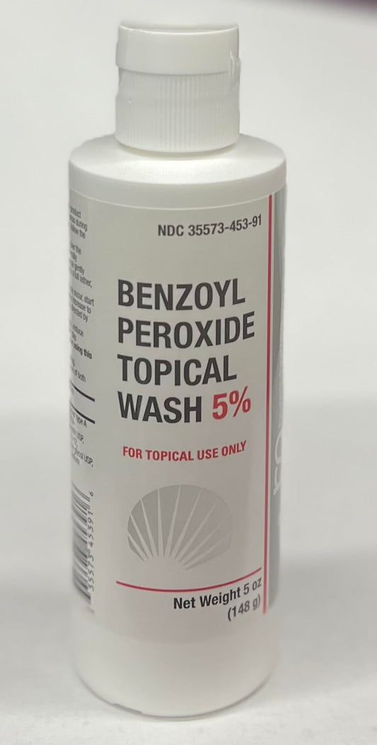 BurelPharma benzoyl peroxide face wash bottle for pore cleansing and clearer skin.
