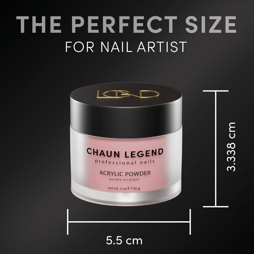 Chaun Legend acrylic powder delivers gel-like finish without lamp exposure for salon-ready results.