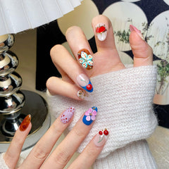 CTTHNBD 10-piece almond press-on nails kit includes nail file for easy setup.