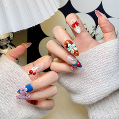 CTTHNBD almond press on nails brown French tip for everyday elegance