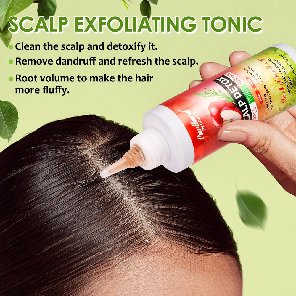 Curlland cepillo cabello silicona masaje suave para activar exfoliación.