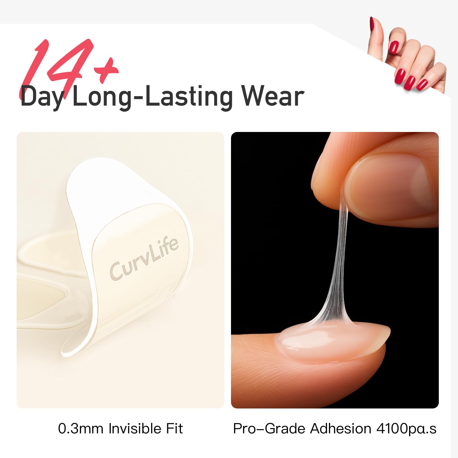 CurvLife CareHold Pro ultra thin 0-3mm tab close up for discreet hold