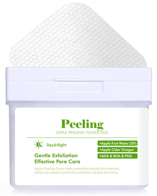 DERMAL Apple Peeling Toner Pad dual-sided for gentle exfoliation and smoother skin texture