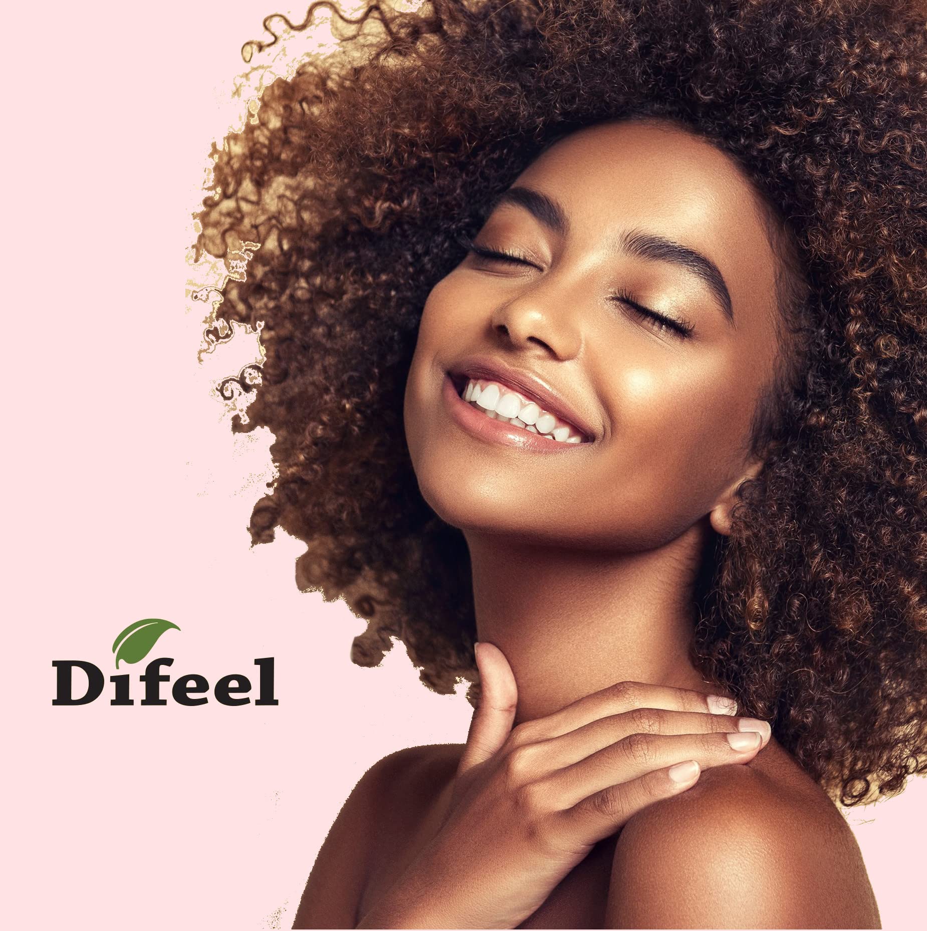 Difeel Growth & Curl Biotin Shampoo on waves showing enhanced curls.