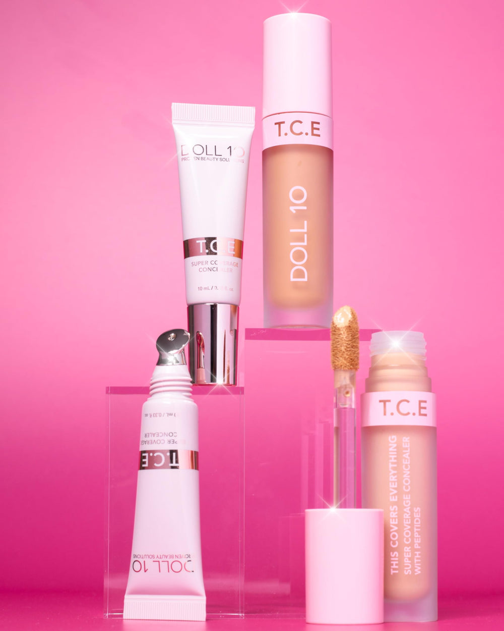 DOLL 10 NO. T.C.E under-eye coverage reduces darkness with peptides.