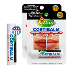 Dr. Dan's Cortibalm ingredients label featuring 1% hydrocortisone note