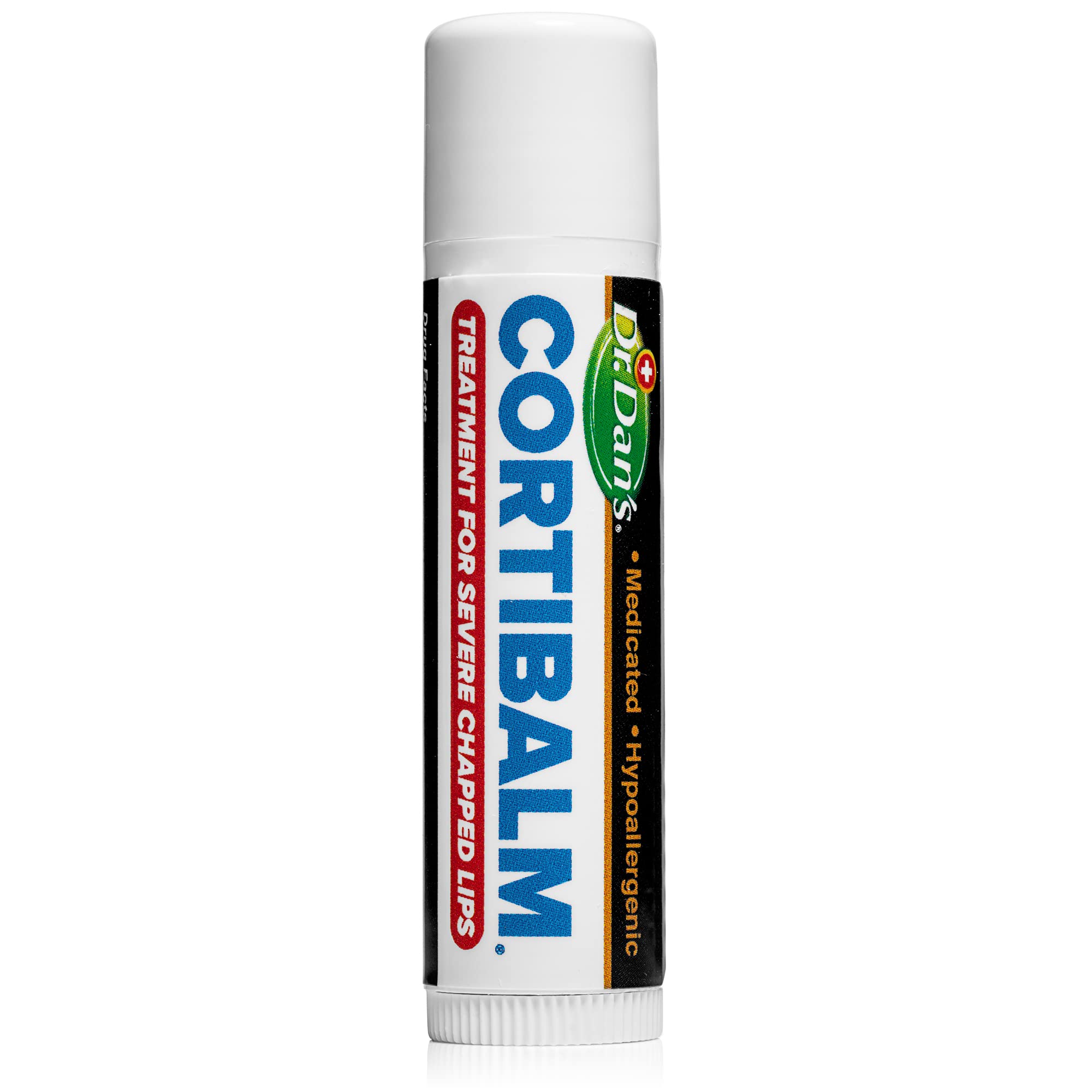 Dr. Dan's Cortibalm protective barrier suggesting shielding lips from weather
