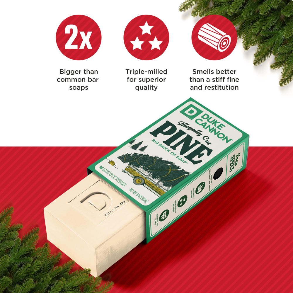 Duke Cannon White Elephant scent brick with citrus and musk aroma.