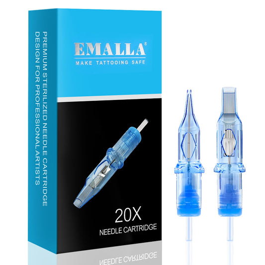 Emalla Eliot box of 20 tattoo needles ready for pro sessions.