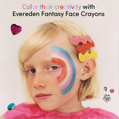 Evereden Mermaid's Tail fantasy face crayon on the cheek enables creative expression.