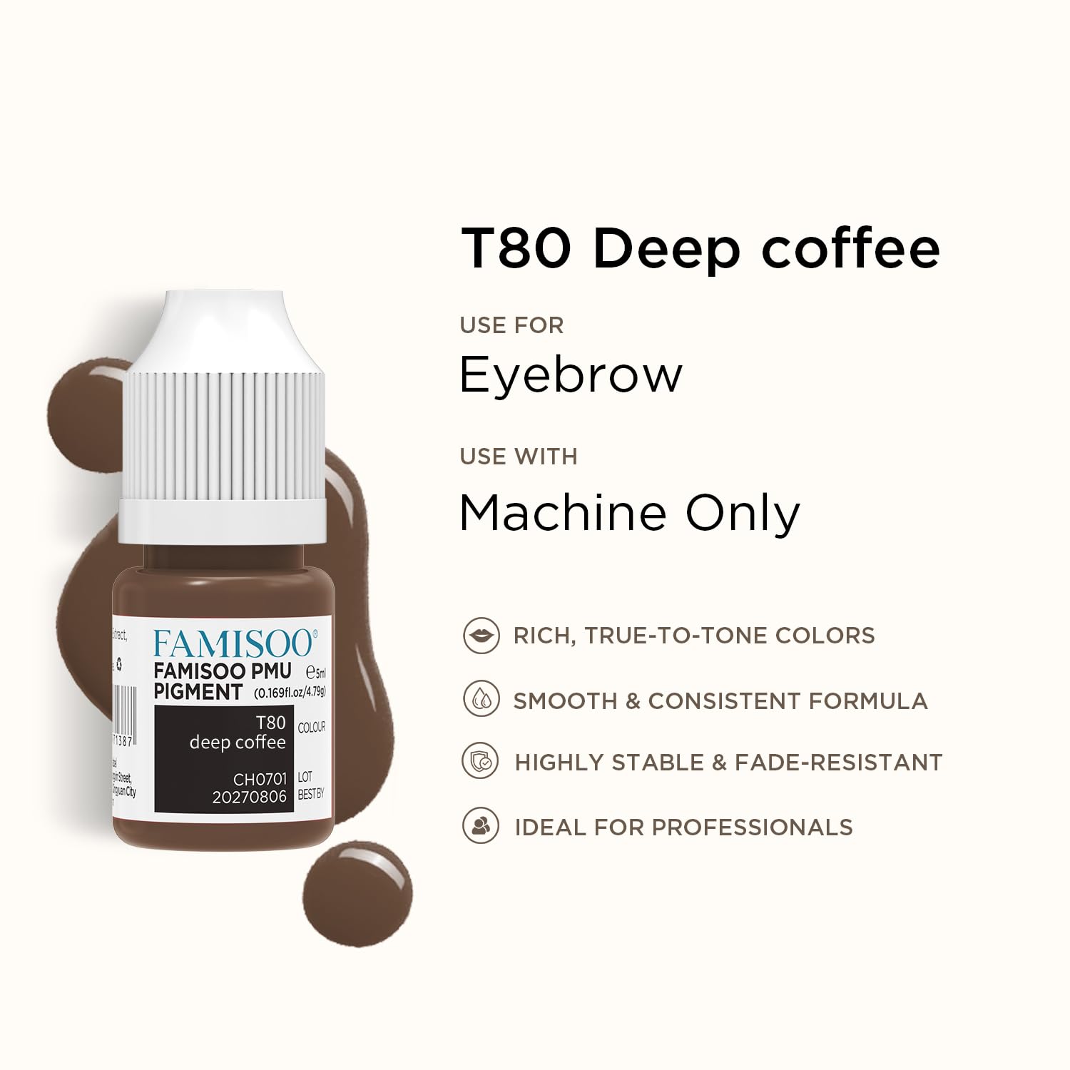 5 ml bottle with label detail suits professional kits.