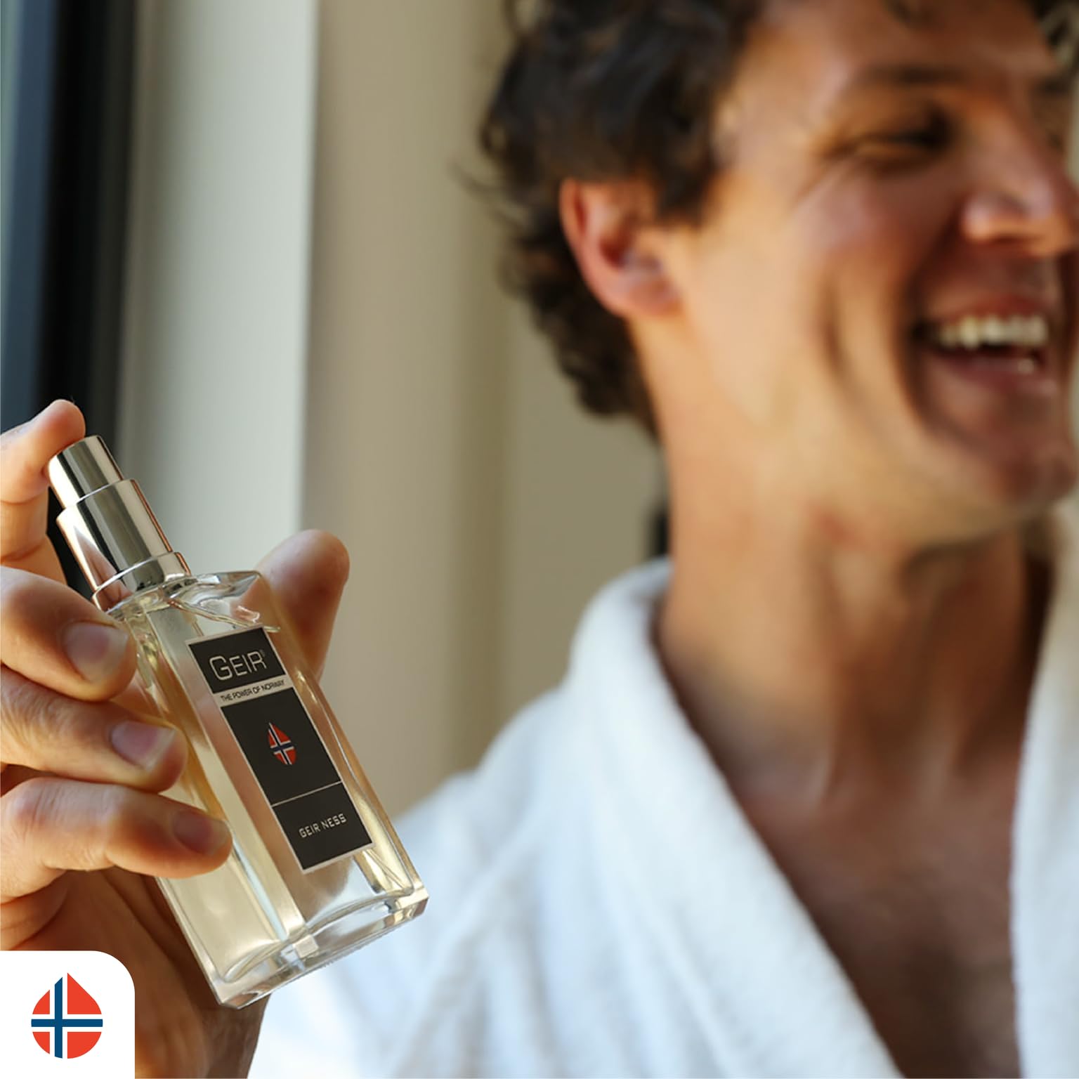 Geir Ness Eau de Parfum spray on wrist demonstrating long-lasting aroma
