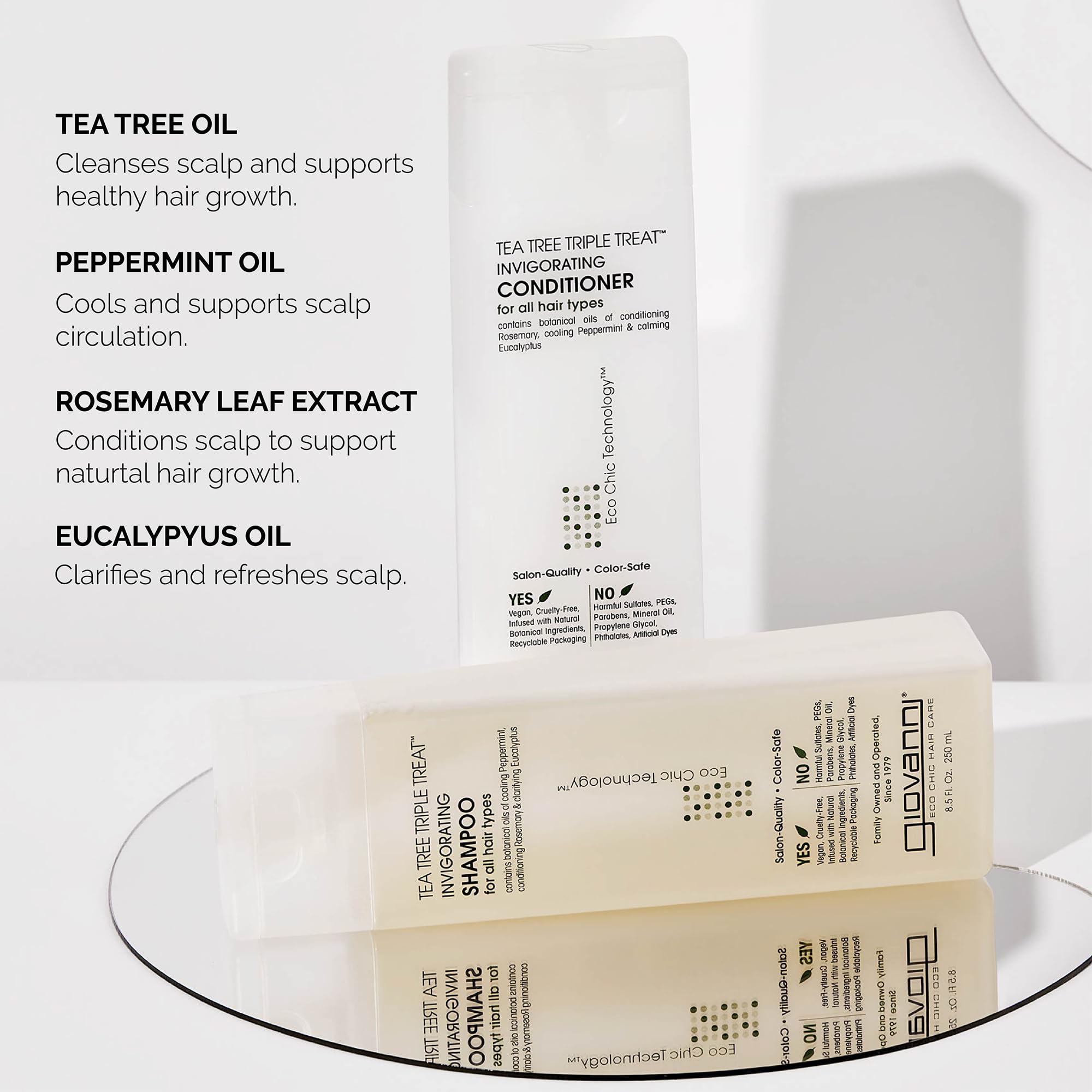 GIOVANNI set packshot highlighting vegan, cruelty-free packaging and salon-quality feel