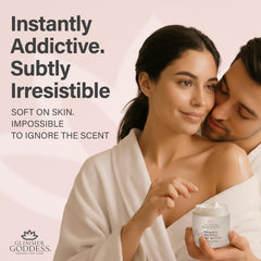 Spa-like scene with Glimmer Goddess body butter in use.