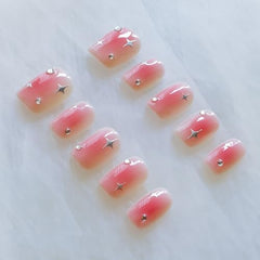 GLORS press-on nails in pink offer a quick manicure option with salon-like finish.