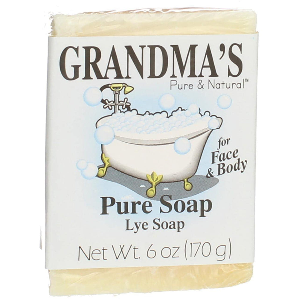 Grandma's Pure & Natural lye soap pack-3, product-pack shot shows value and convenience.