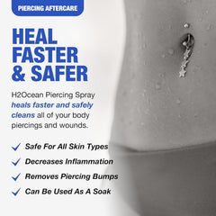 H2Ocean Sea Salt Lysozyme formula supports cleansing during piercing healing
