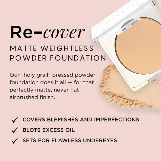 HALEYS Re-cover Matte compact open view ready for quick touch-ups on the go.