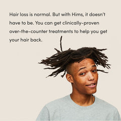 Hims Hair Regrowth Treatment three-pack-box promotes affordable, consistent use.