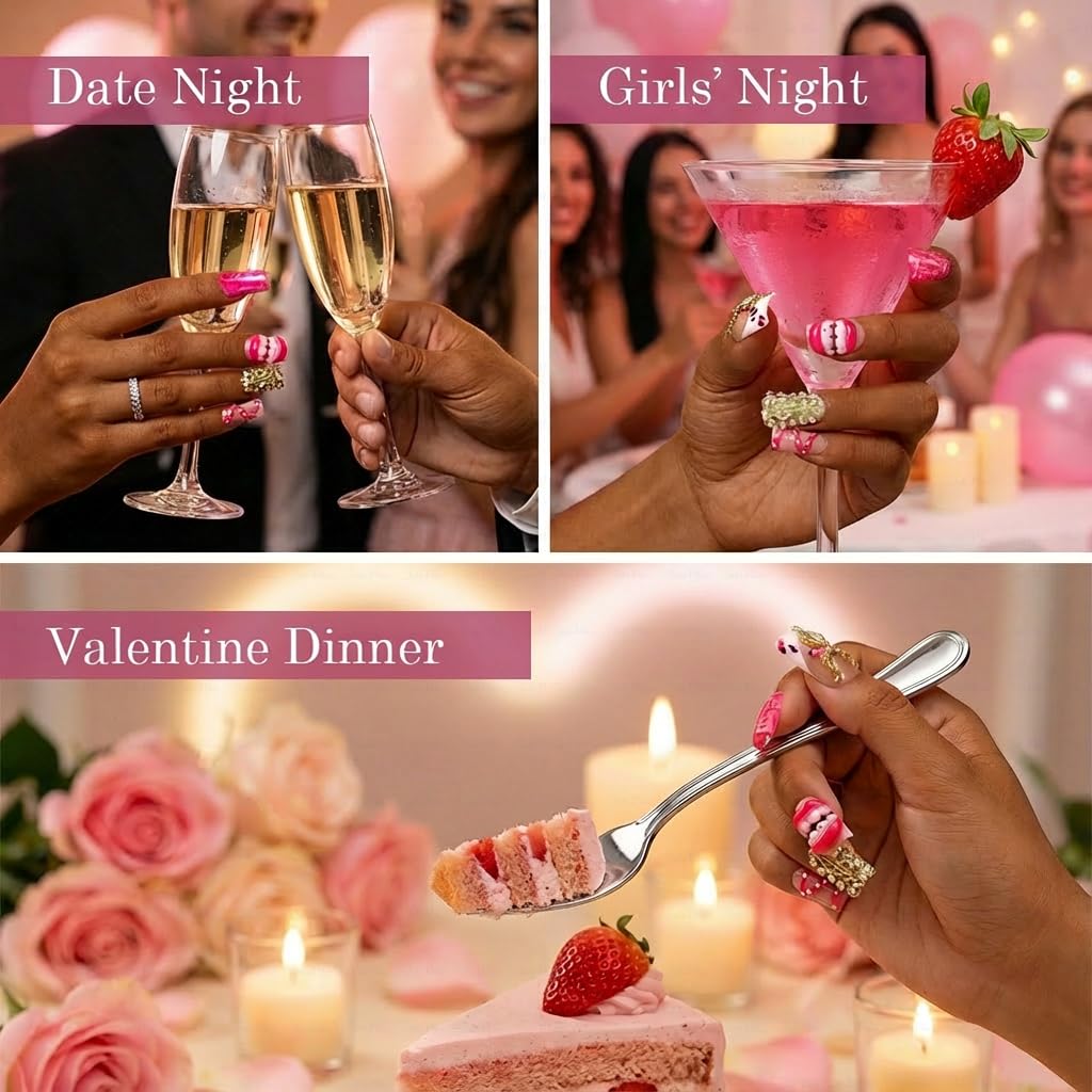IntoVibes Valentines Day nails for a romantic, fashion-forward look