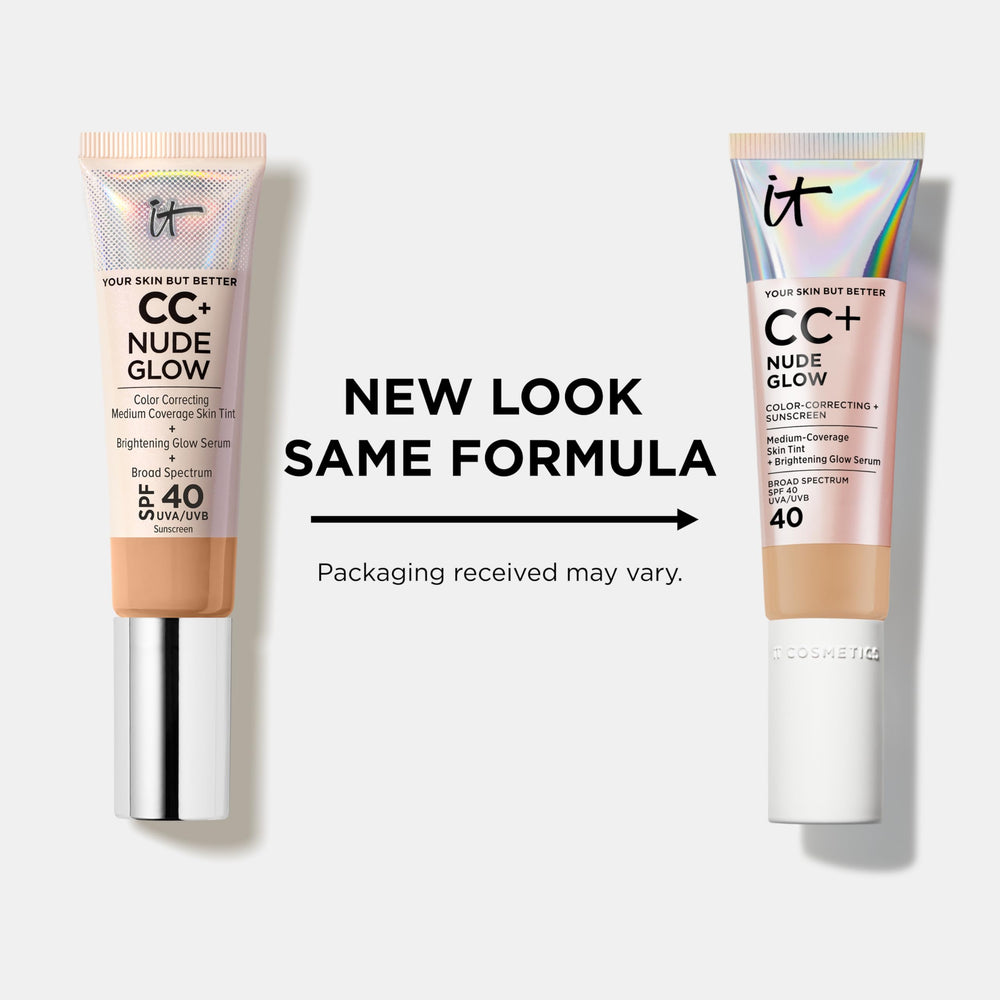 IT Cosmetics CC+ Nude Glow SPF-40 image emphasizes sunscreen protection for daily wear.