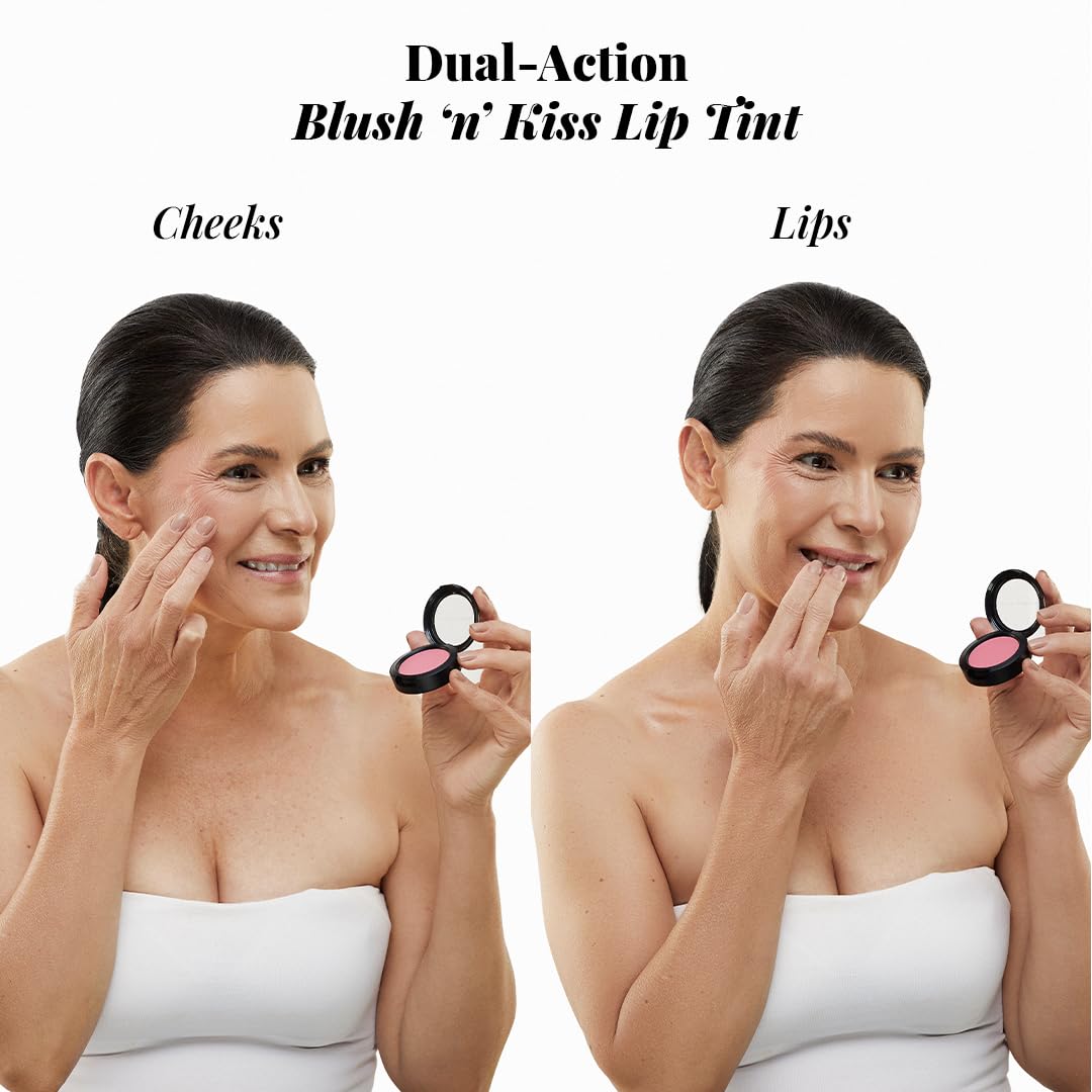 Jerome Alexander Blush ‘n’ Kiss lip tint application showcases buildable color