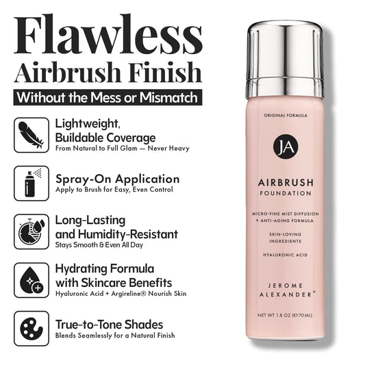 Jerome Alexander MagicMinerals microfine mist technology for quick, streak-free application.